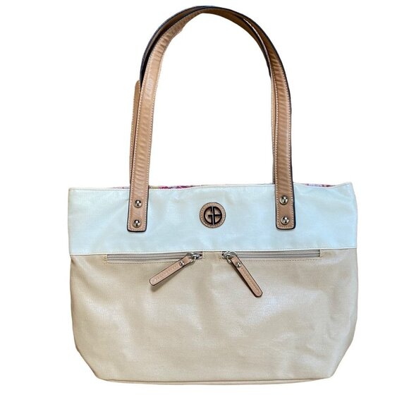 Giani Bernini Handbags - Giani Bernini Women Shoulder Bag Pebble Hobo Handbag Purse Tote Beige Colorblock